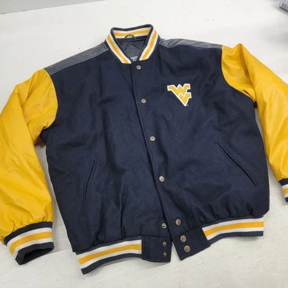Vintage West Virginia Mountaineers Varsity Lettermans Jacket Steve & Barrys Sz L